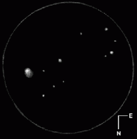 Author's sketch of the telescopic view of Comet Hale-Bopp as it appeared on 9th June 1996 at 0145 UT (6 KB)