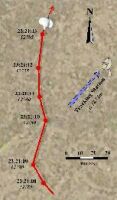 Plot of the UFO's ground track according to a section of the range data shown in the early part of the S-30 footage (53 KB)