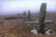 Saith Maen (Craig-y-Nos) stone row, Powys, photographed in March 1989 (68 KB)
