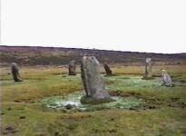 Nine Stones stone circle, near Altarnun, Cornwall, seen from the North (Video frame capture, November 1998)