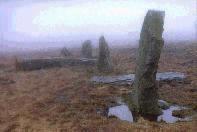 Saith Maen (Craig-y-Nos) stone row, Powys (Photo: March 1989)